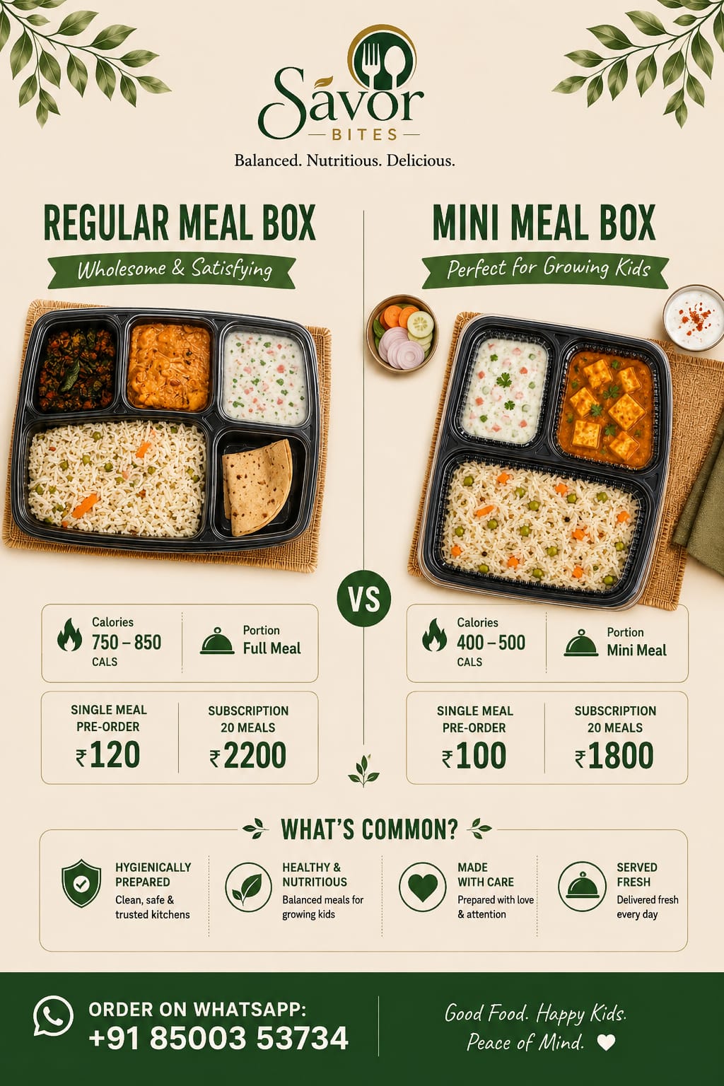 Savor Bites kitchen where meals are freshly prepared